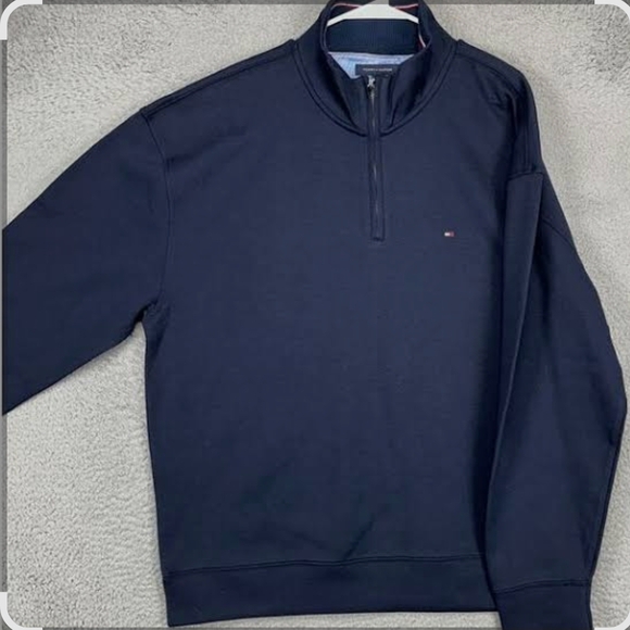 Tommy Hilfiger Men's Dark Blue Zip-Up Sweater - Picture 2 of 4